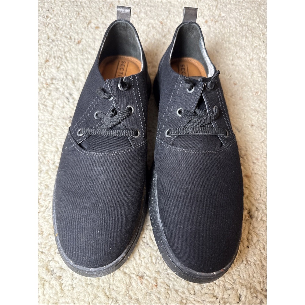 Section X Men's Black Casual Shoes‎ Canvas Leather Size 10 Excellent Condition